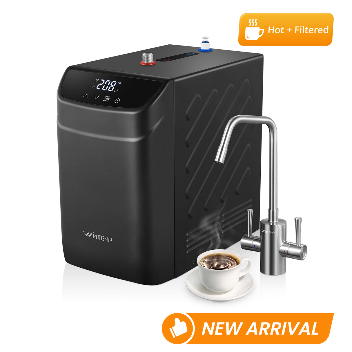 WINTEMP 2-in-1 Instant Hot Water Dispenser – 208°F Instant Hot Water with Child Lock & Dual Faucet Options